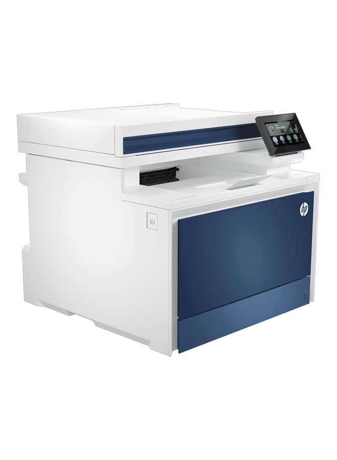 Color LaserJet Pro 4303dw A4 Colour Laser Multifunction Printer, Print, Copy, Scan, ADF, Duplex, Print Speed Up to 35/33 ppm, 4.3” WLED Display, USB, Ethernet, Wi-Fi, White/Blue | 5HH65A Blue/White