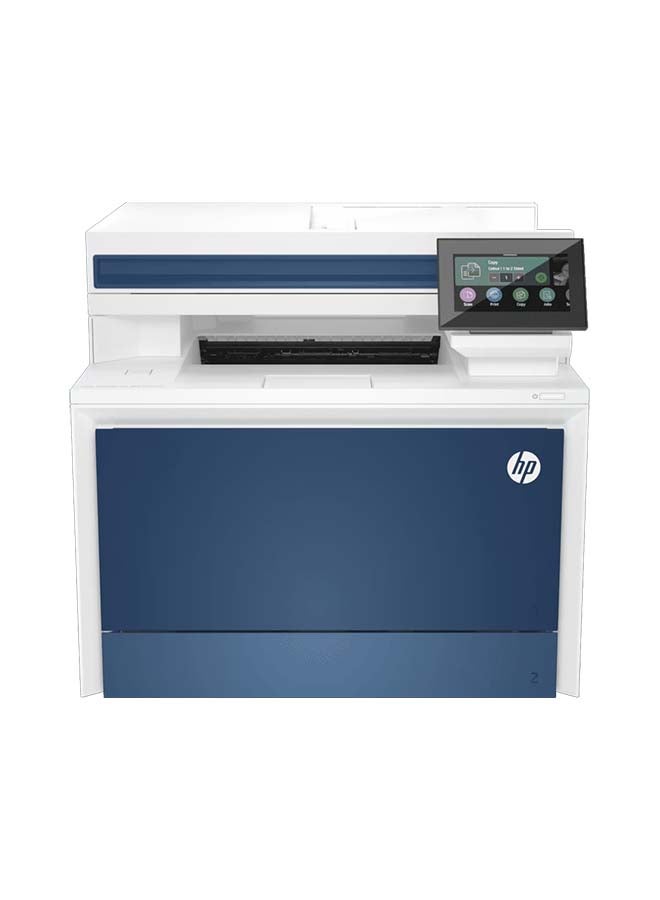 Color LaserJet Pro 4303dw A4 Colour Laser Multifunction Printer, Print, Copy, Scan, ADF, Duplex, Print Speed Up to 35/33 ppm, 4.3” WLED Display, USB, Ethernet, Wi-Fi, White/Blue | 5HH65A Blue/White