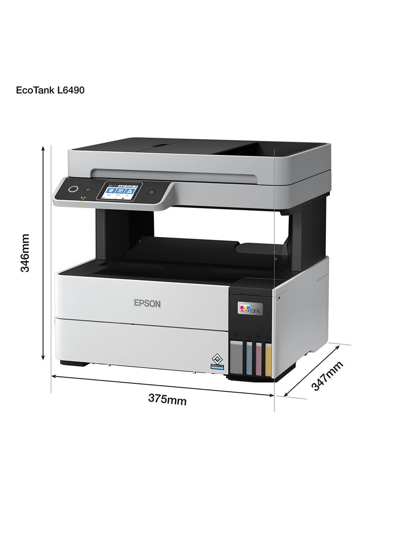 EcoTank L6490 Print/Scan/Copy/Fax Wi-Fi Business Printer Black