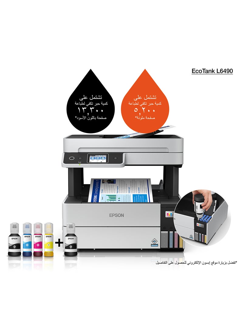 EcoTank L6490 Print/Scan/Copy/Fax Wi-Fi Business Printer Black