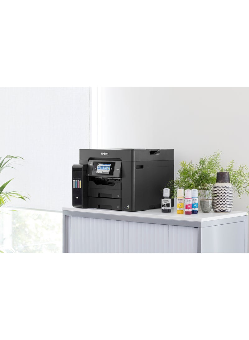 Ecotank L6570 Office Ink Tank Printer A4 Colour 4-In-1 Printer With ADF, Wi-Fi And Smart Panel Connectivity And Lcd Screen Black