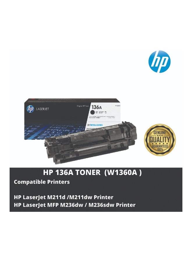 136A Black Original LaserJet Toner Cartridge Compatible With HP LaserJet M211d Printer Series / MFP M236dw Printer Series Black