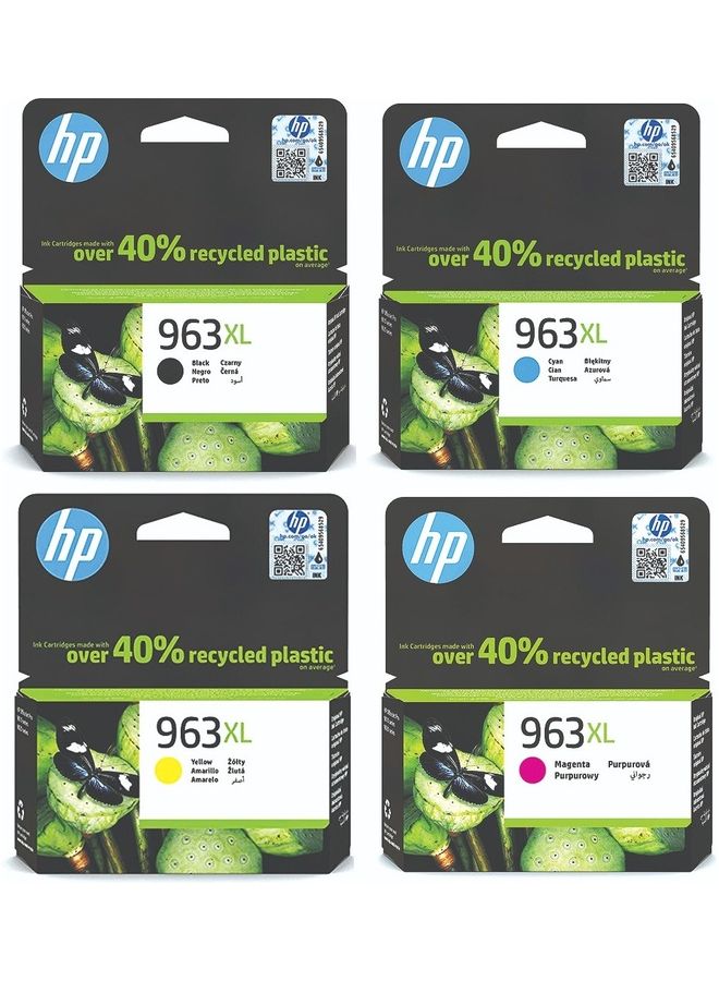 963XL 4-pack High Yield Original Ink Cartridges Black,Cyan,Magenta,Yellow