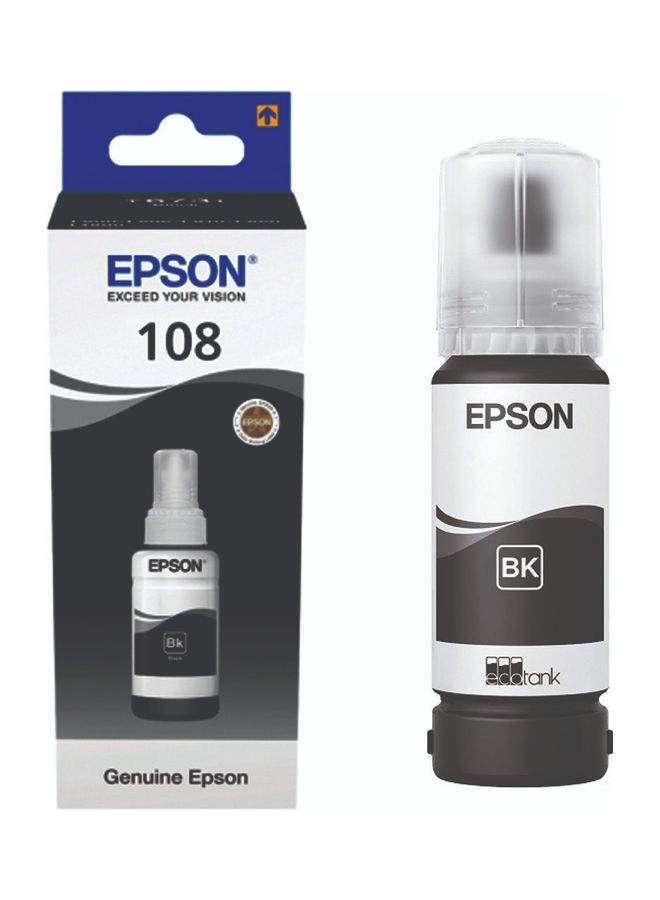 108 EcoTank Black Ink Bottle Black