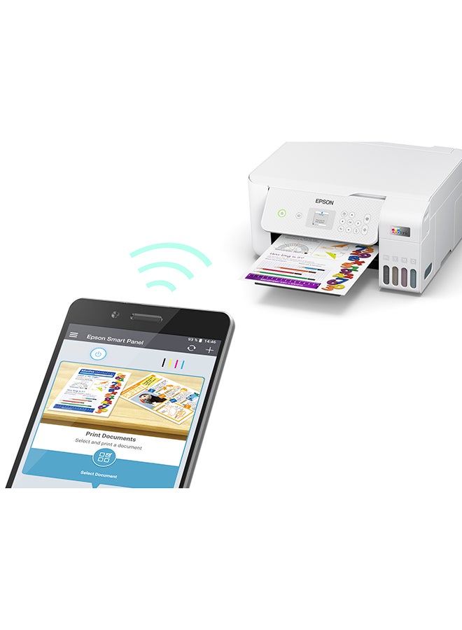 EcoTank L3266 Home ink tank printer A4, colour, 3-in-1 printer with WiFi and SmartPanel App connectivity White