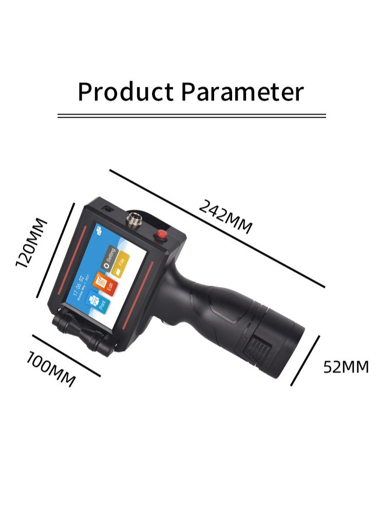 Portable 12.7mm Handheld Inkjet Printer QR Barcode Batch Number Logo Expiry Date Label Printer Gun 25 Languages Non-encrypted
