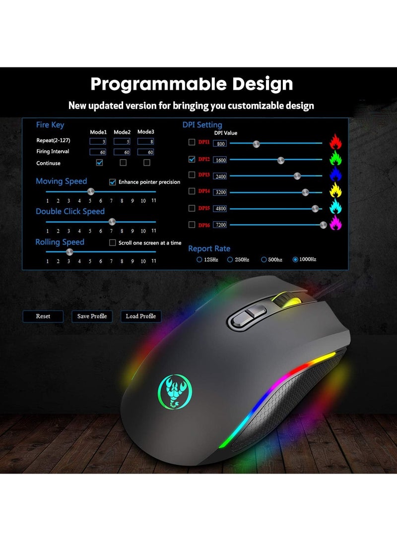 T69 2.4G RGB Luminous Wireless Mouse TYPE-C Rechargeable Interface 8 button Gaming Mouse