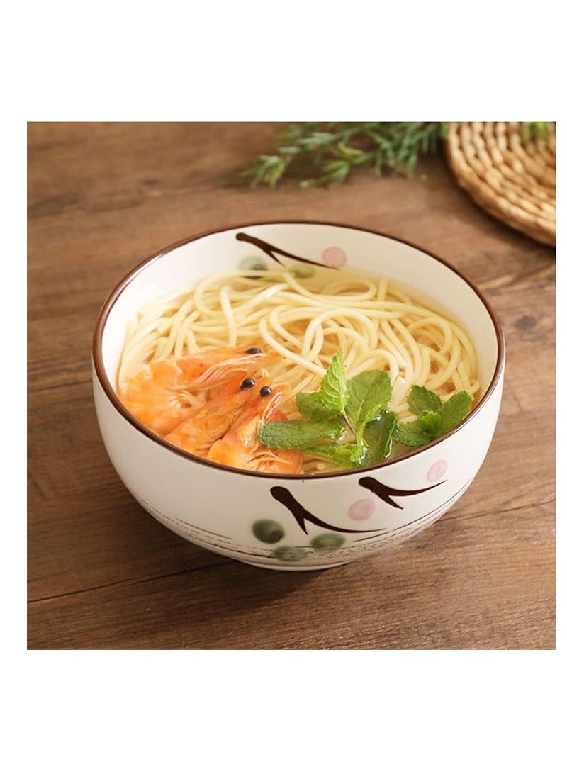 White Ceramic Bowl with Lid, Spoon, Chopsticks - Japanese Traditional Style Tableware