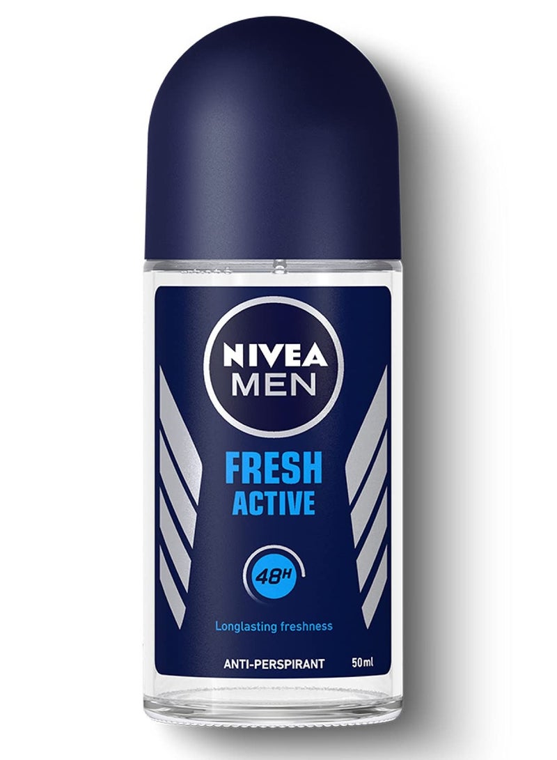 Nivea Fresh Active Deodorant Roll On for Men 50ml (Pack of 3)