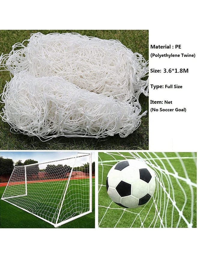 Soccer Goal Replacement Net Football Polyethylene Training Nets Full Size 3.6 x 1.8M, (Post Not Included)