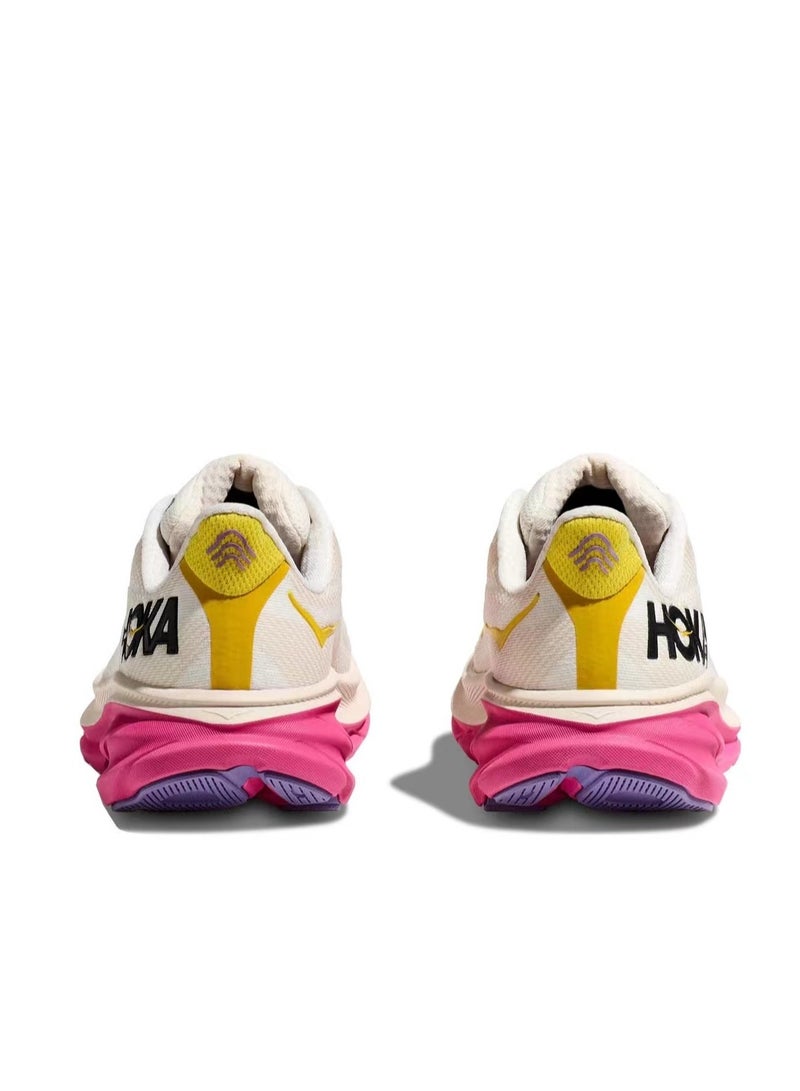 Hoka Outdoor Running Sneakers Beige/Pink/Yellow