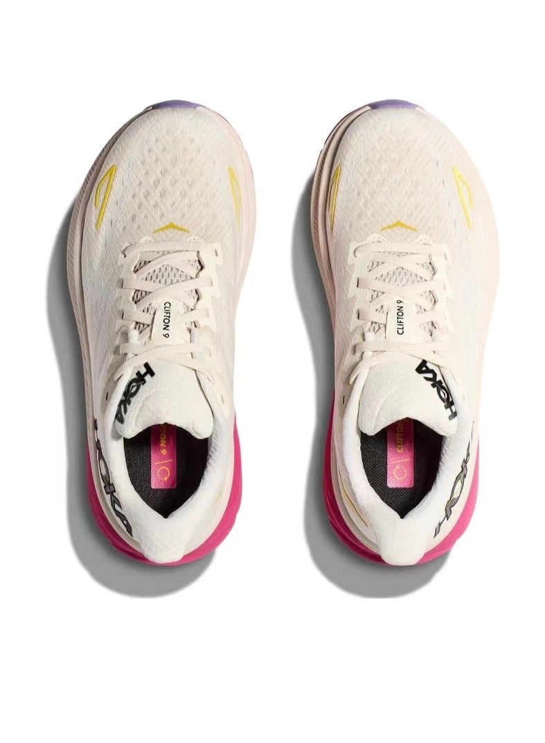 Hoka Outdoor Running Sneakers Beige/Pink/Yellow