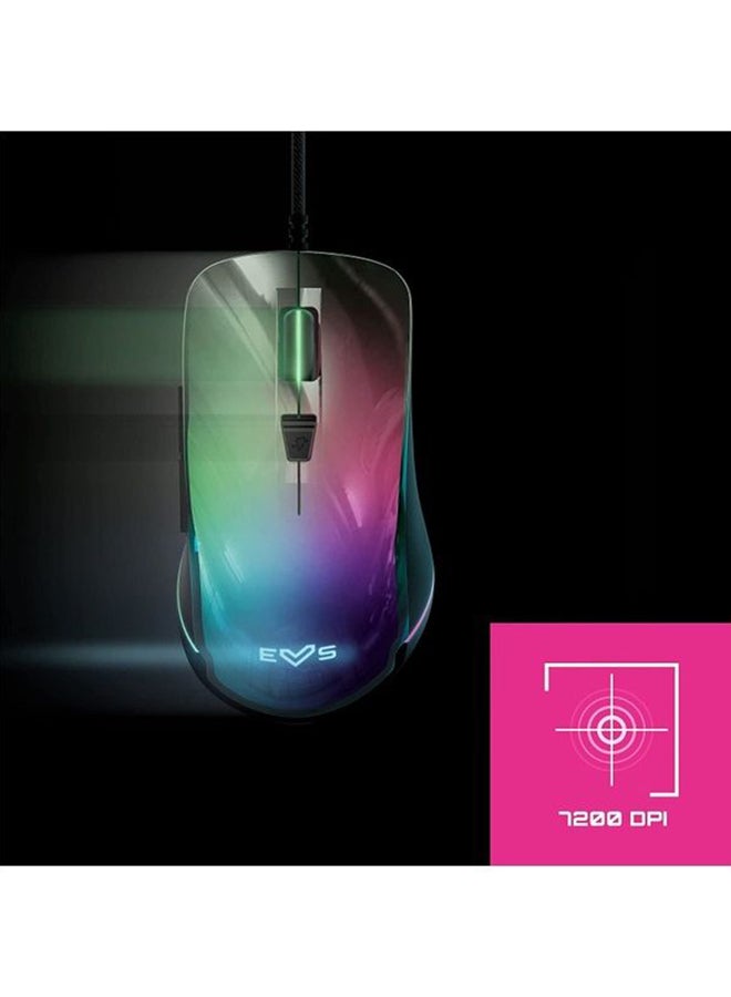 ES Gaming Mouse ESG M3 Neon Mouse Gamer (Mirror Effect, USB Braided Cable, RGB LED Light, 7200 dpi)