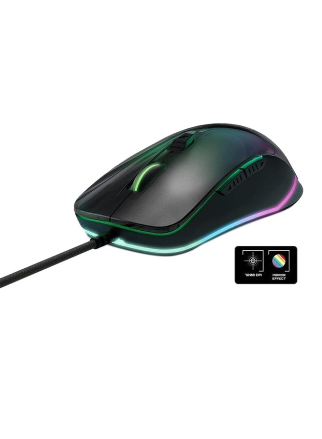 ES Gaming Mouse ESG M3 Neon Mouse Gamer (Mirror Effect, USB Braided Cable, RGB LED Light, 7200 dpi)