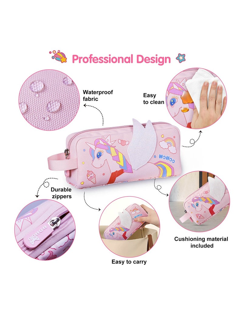 Kids 16 Inch School Bag with Pencil Case Combo Unicorn - Pink