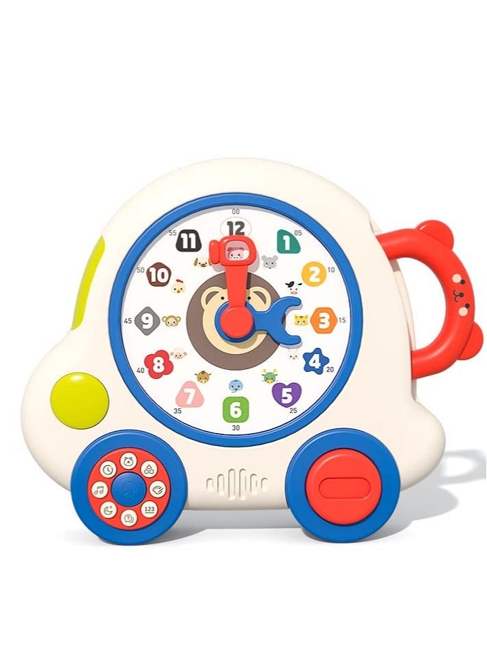Early Learning Musical Toys Teaching Clock Toy for Kids, Time Number Puzzle Learning Toy Teaching Clocks, Suitable for 1 2 3 Year Old Boys Girls