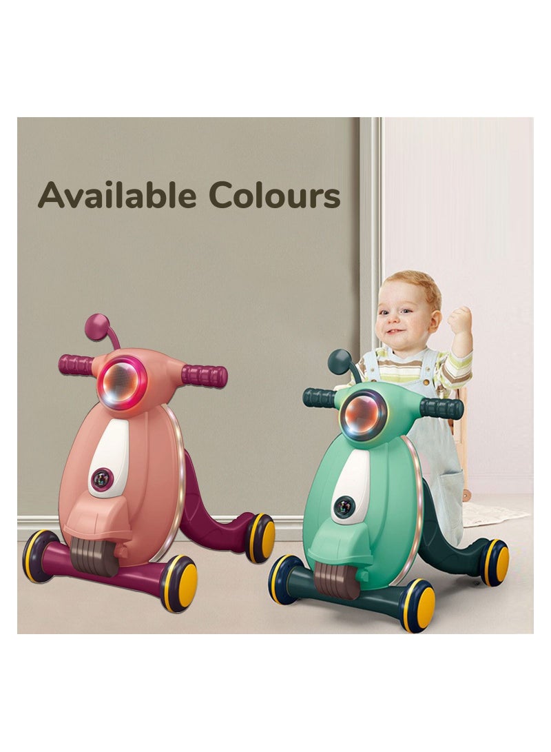 Multifunctional Baby Walker With Light And Music, Fun And Learning Toy - Green