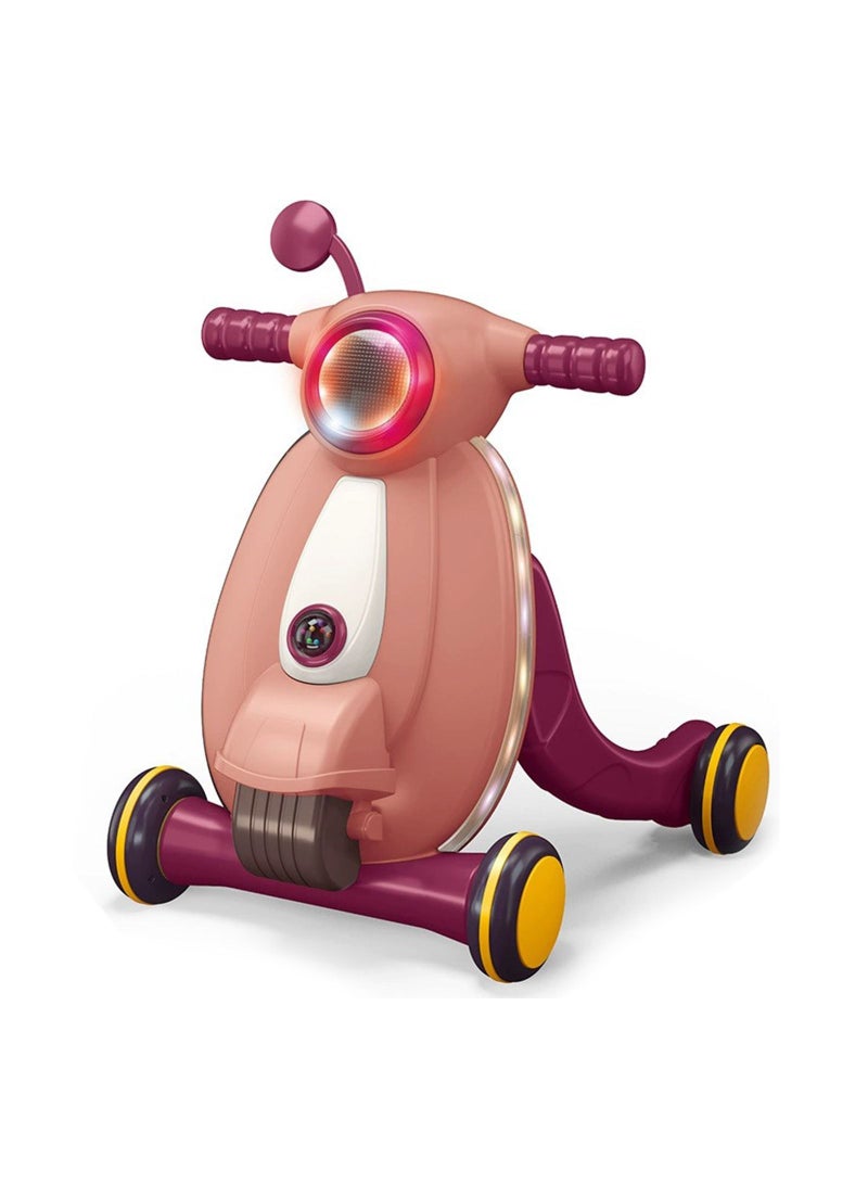 Multifunctional Baby Walker With Light, Music, Fun And Learning Toy - Pink