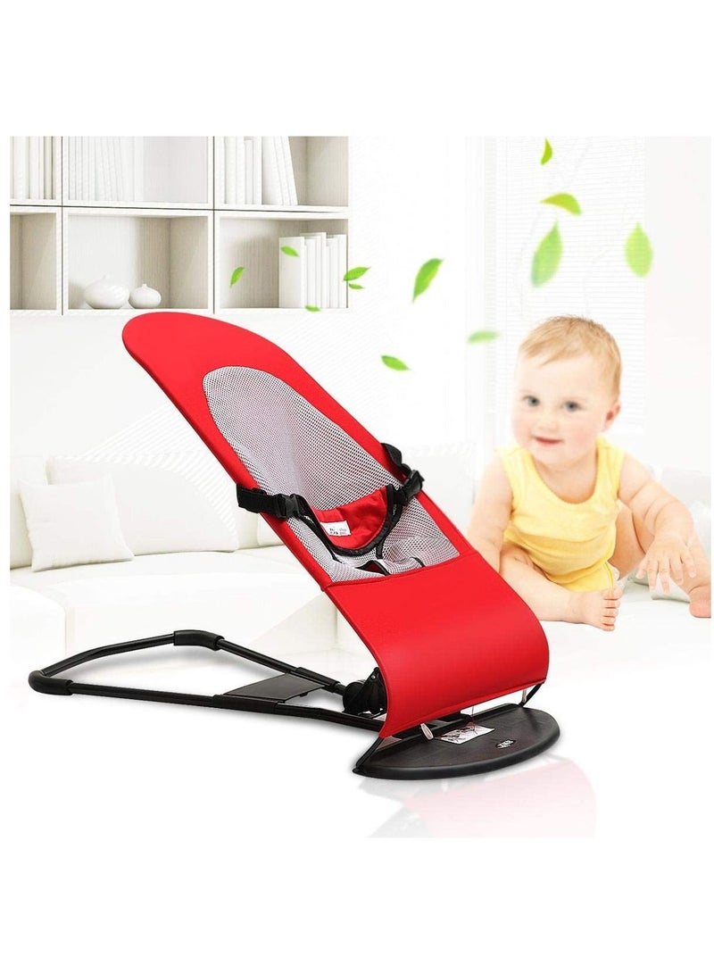 Newborn Baby's Soft Bouncing Chair (Red)