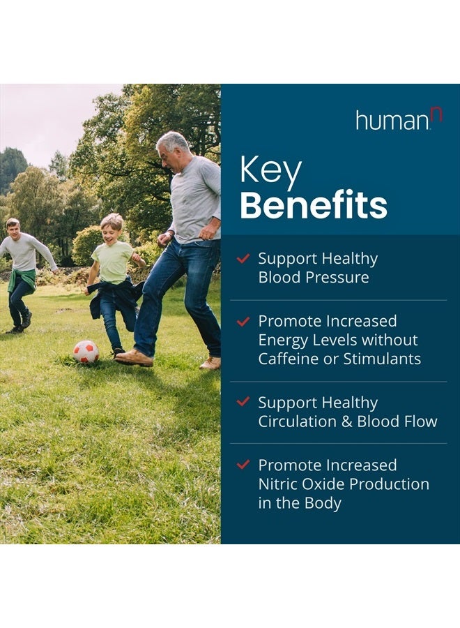 HumanN SuperBeets Beetroot Powder - Nitric Oxide Boost for Blood Pressure, Circulation & Heart Health Support - Non-GMO Superfood Supplement - Black Cherry Flavor, 30 Servings