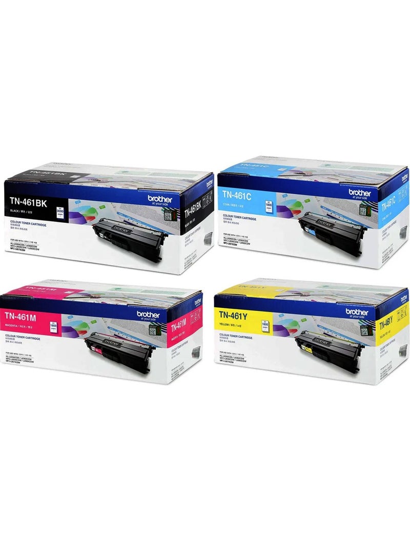 TN-461 Four Toner Cartridges For MFC-L8690CDW L9570CDW & HL-L8360CDW Full set Black/Cyan/Magenta/Yellow