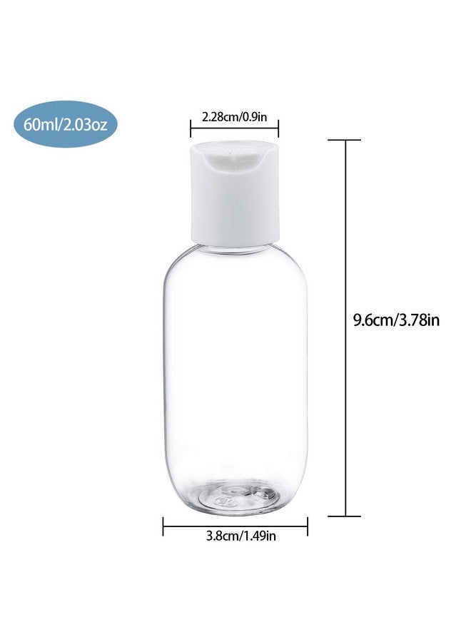 60Ml 2Oz Empty Plastic Refillable Essentials Bottles With Disc Top Flip Cap12 Pack
