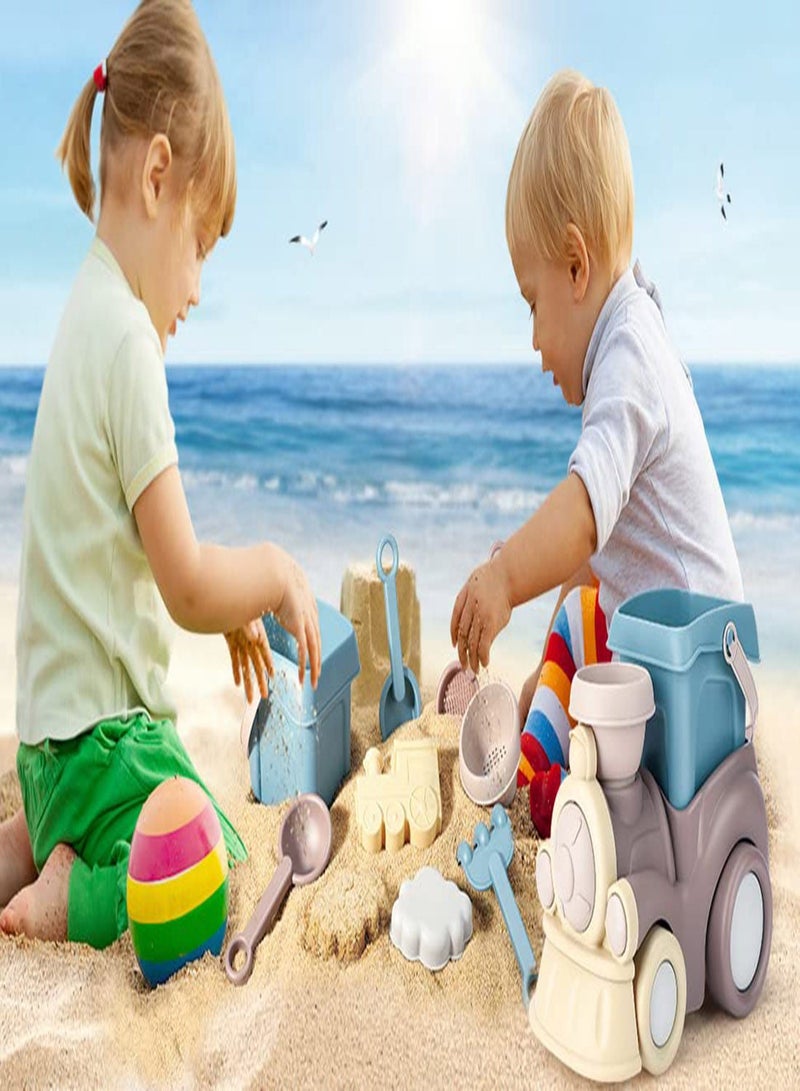 Beach Toys for Toddlers, Silicone Beach Toys, Kids Sand Toys Includes Beach Buckets, Truck Toys, Scoop, Trowel, Colander, Rake, and Sand Castle Toys, Sandbox Toys, Sand Toys for Toddlers