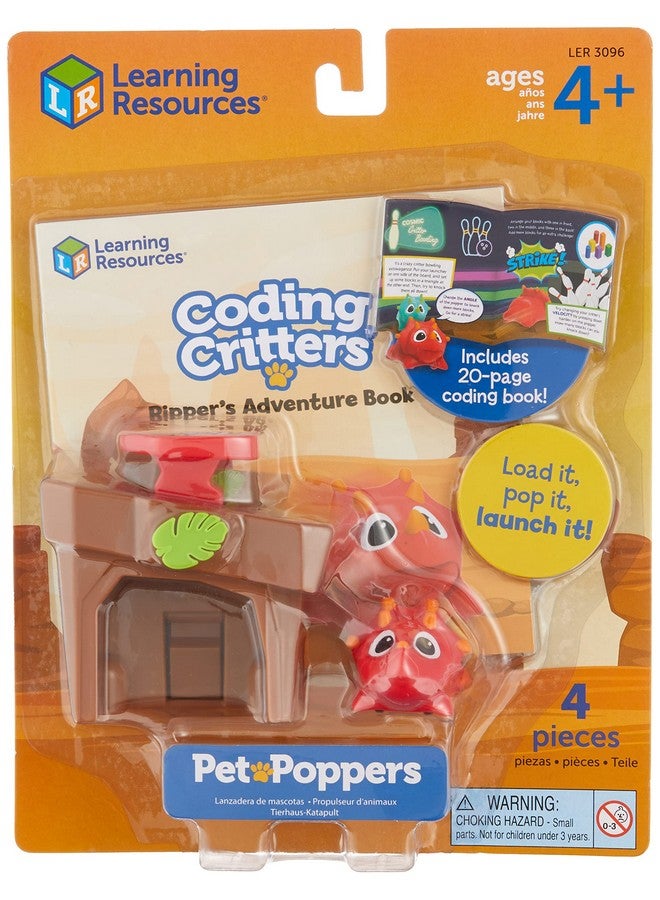 Coding Critters Go Pets Ripper The Dino Screen Free Early Coding Toy For Kids Interactive Stem Coding Pet Dino Toy 4 Pieces Ages 4+