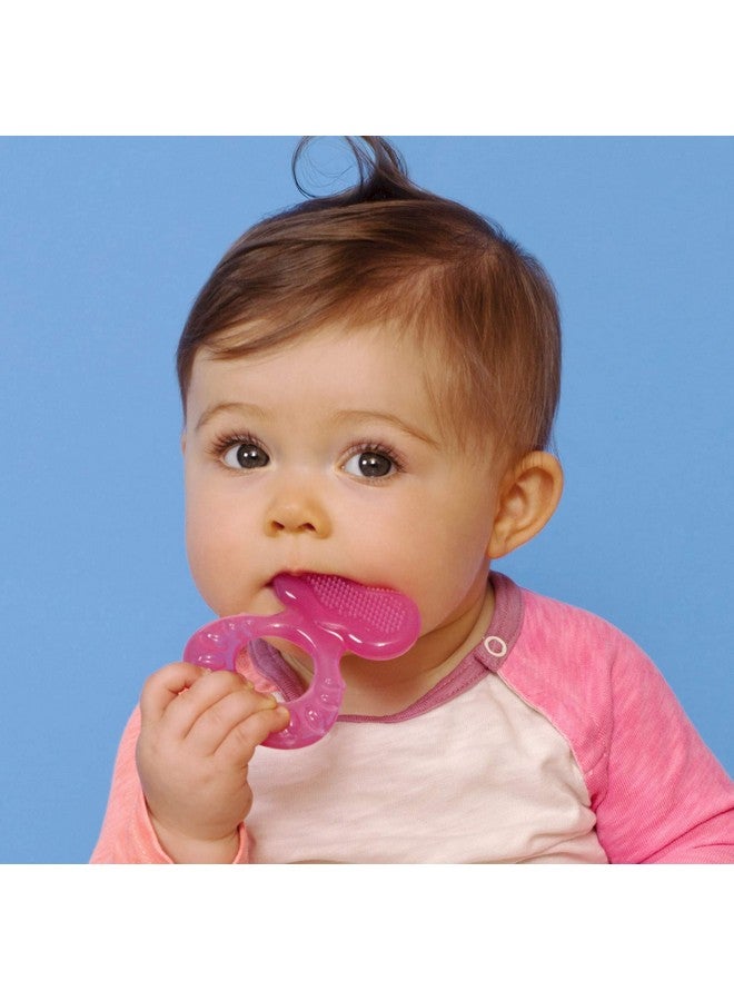 Silicone Teethe Eez Teether With Bristles Includes Hygienic Case Pink