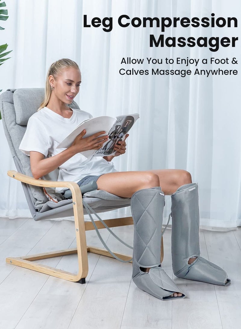 RENPHO Leg Massager for Circulation and Relaxation Foot and Calf Massager Machine with 5 Modes 4 Intensities Gift for Women Men Dad Mom Over Wide Size Leg Wraps Home Use