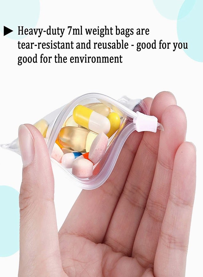 Pill Pouch Bags Zippered Pill Pouch Reusable Pill Baggies Clear Plastic Pill Bags Self Sealing Travel Medicine Organizer Storage with Slide Lock for Cod Liver Oil Pills and Small Items 24Pcs