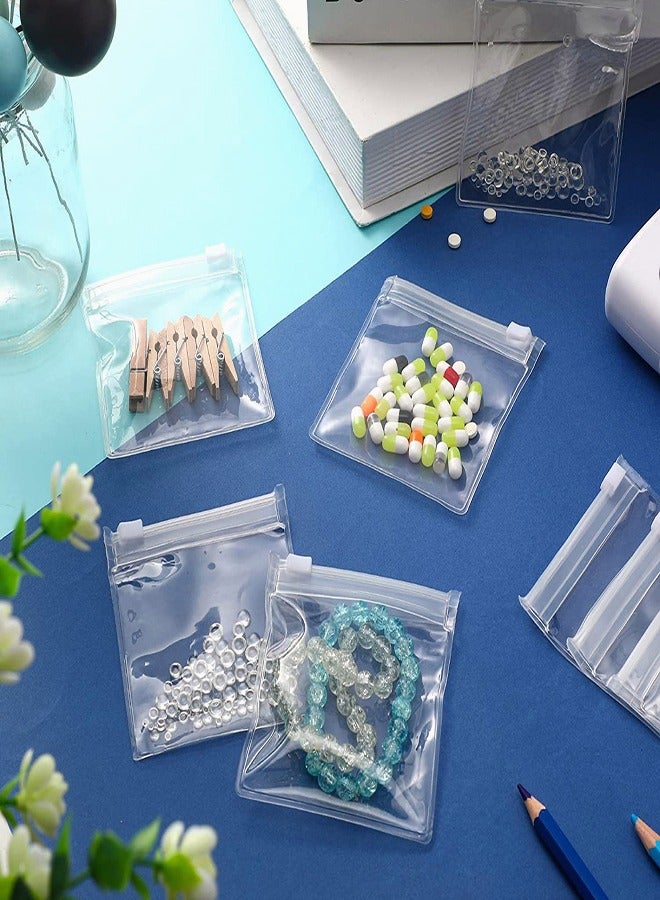 Pill Pouch Bags Zippered Pill Pouch Reusable Pill Baggies Clear Plastic Pill Bags Self Sealing Travel Medicine Organizer Storage with Slide Lock for Cod Liver Oil Pills and Small Items 24Pcs