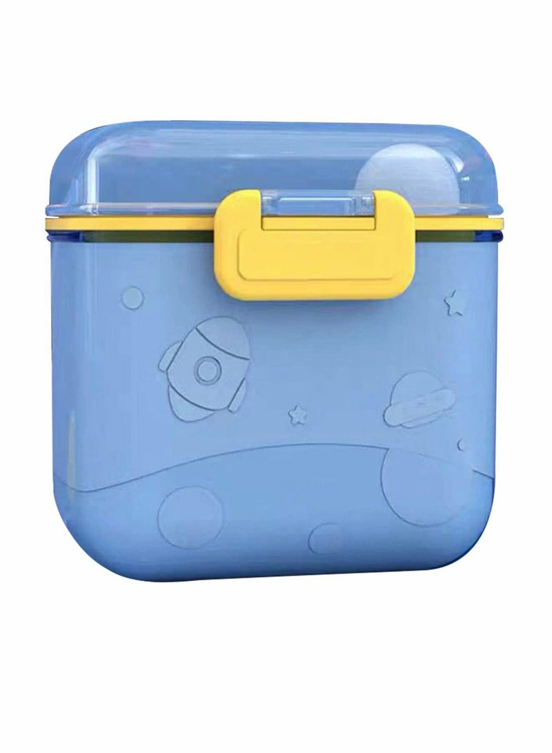 Baby Formula Dispenser Portable Milk Powder Dispenser Container Box Travel Baby Food Storage with Scoop and Carry Handle for Infant Travel Outdoor Activities BPA Free lovely (Blue)