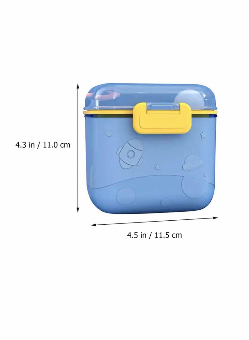 Baby Formula Dispenser Portable Milk Powder Dispenser Container Box Travel Baby Food Storage with Scoop and Carry Handle for Infant Travel Outdoor Activities BPA Free lovely (Blue)