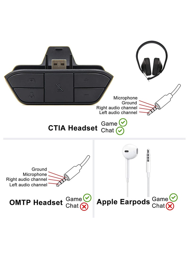 Stereo Headset Adapter for Xbox One Xbox Series X S Controller Adjust Audio Balance