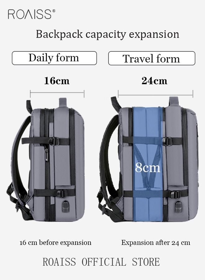 Scalable Large Capacity Laptop Backpack Business Backpack College Waterproof Travel Backpack Suitable for 17 Inch Laptops for Men and Women with USB Charger