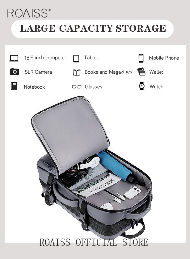 Scalable Large Capacity Laptop Backpack Business Backpack College Waterproof Travel Backpack Suitable for 17 Inch Laptops for Men and Women with USB Charger