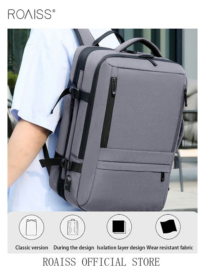 Scalable Large Capacity Laptop Backpack Business Backpack College Waterproof Travel Backpack Suitable for 17 Inch Laptops for Men and Women with USB Charger