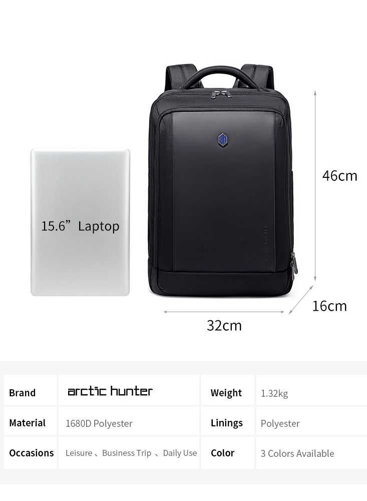 Travel Laptop Backpack Slim Durable with Laptop Compartment Water Resistant Casual Hiking Travel Bag for Business College School Students 17 Inch B00550 Black