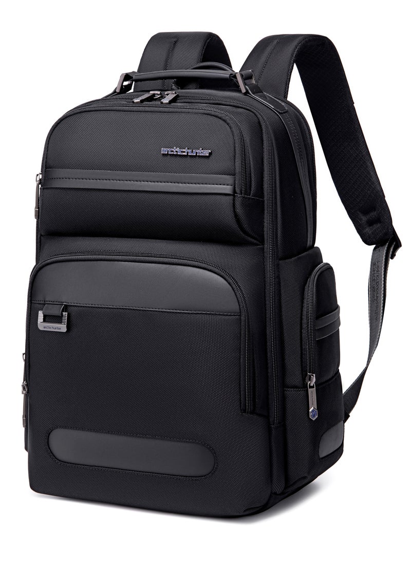 Large Business Travel Laptop Backpack Wear Resistant Durable Trip Bag with Independent Laptop and Tablet Computer Compartment B00492 Black