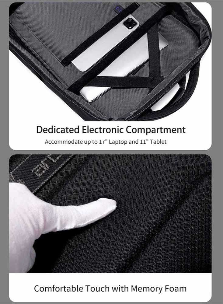 Extra Large Travel Backpack, Business Durable Backpack with Laptop Compartment, Water Resistant College School Computer Bag for Men Fits 17 Inch Notebook, Black
