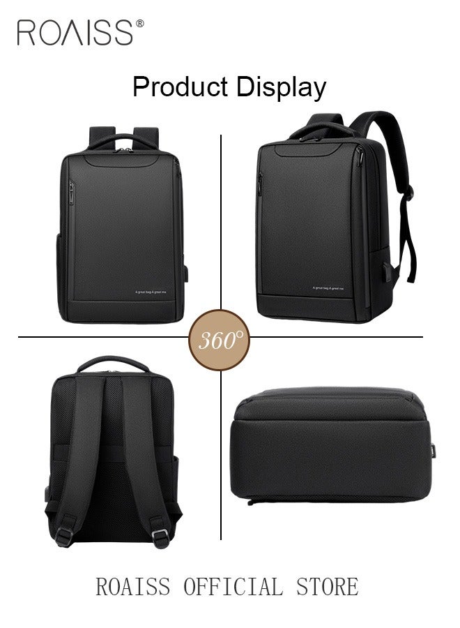 Oxford Backpack Men's 15.6-inch Large Capacity Outdoor Travel Laptop Backpack Leisure Business Commuting Bag Waterproof Laptop Computer Bag for Daily Use Student Travel with USB Charge Port
