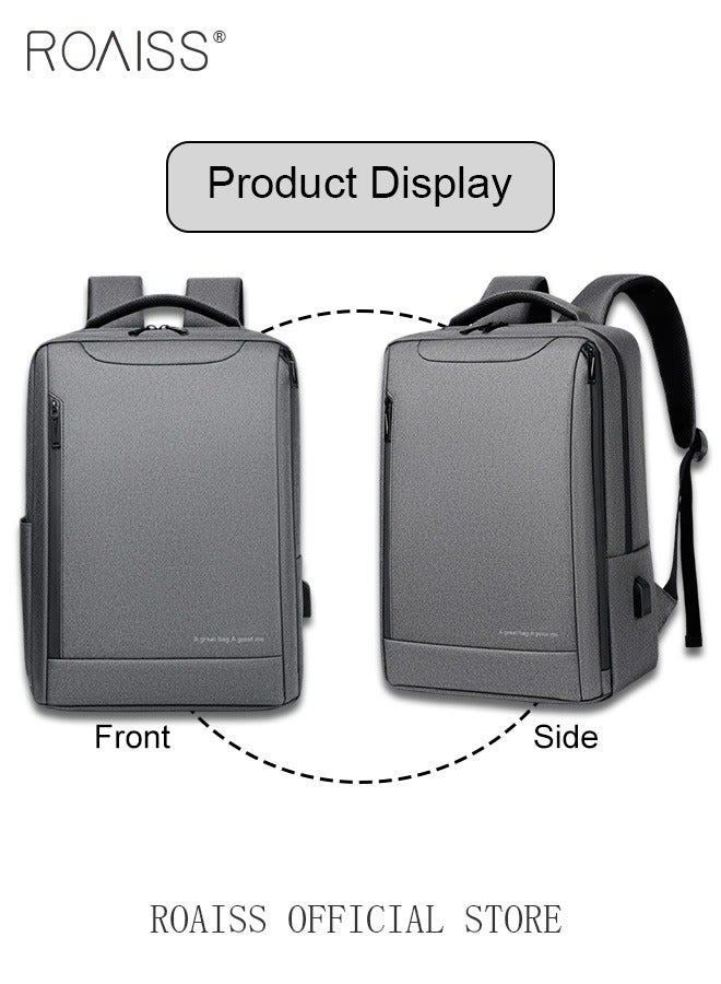 Oxford Backpack Men's 15.6-inch Large Capacity Outdoor Travel Laptop Backpack Leisure Business Commuting Bag Waterproof Laptop Computer Bag for Daily Use Student Travel with USB Charge Port