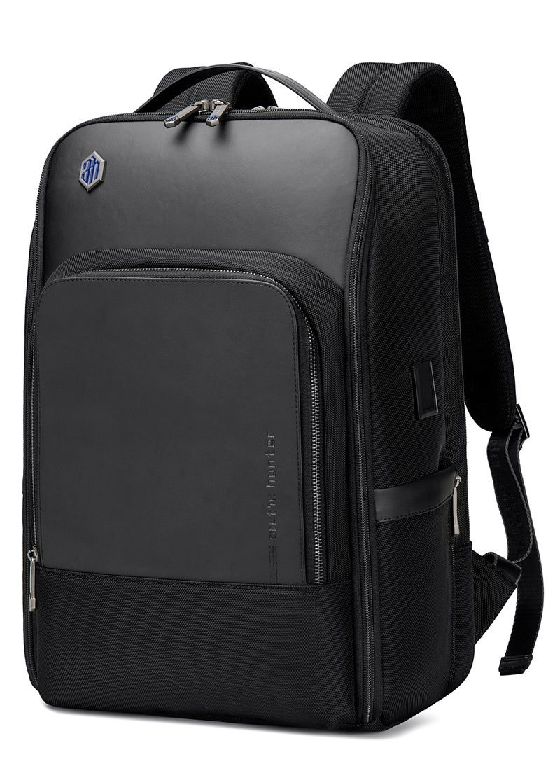 Business Backpack for Men Laptop Bag Office Travel Backpack iPad and Clothing Pocket Anti Theft Water Resistant Backpack with USB Port B00403 Black