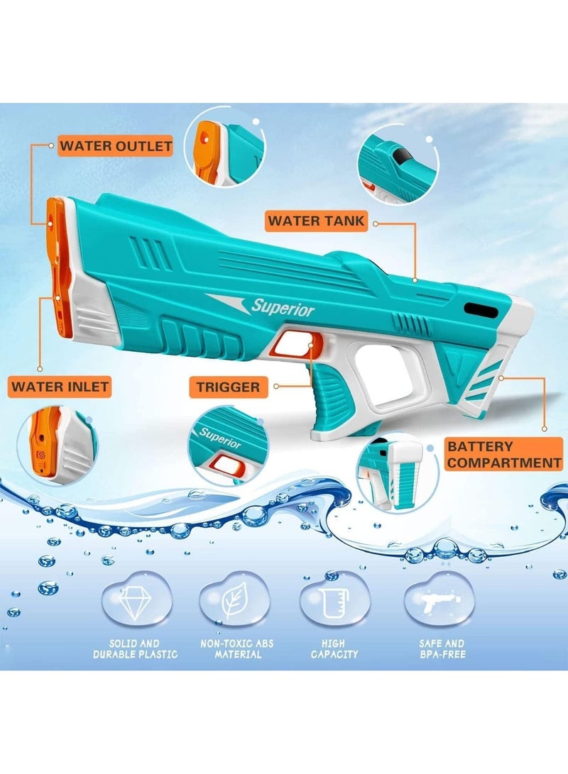 Electric Water Gun for Kids High Pressure Water Gun Electric Powerful Squirt Guns Automatic Large Capacity Water Blasters for Kids & Adults Summer Pool Beach Party (B)