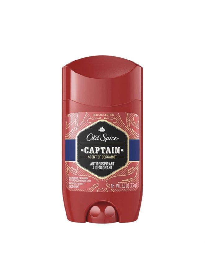Antiperspirant Deodorant for Men Captain Scent Red Collection 2.6 Ounce (Pack of 12)