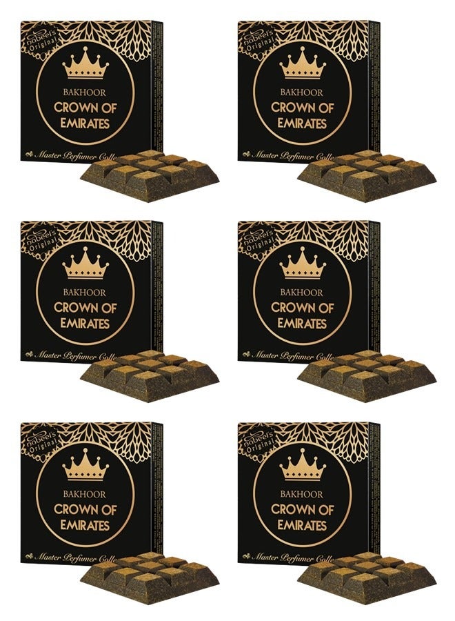 6Pcs Bakhoor Crown of Emirates Incense 40GMS