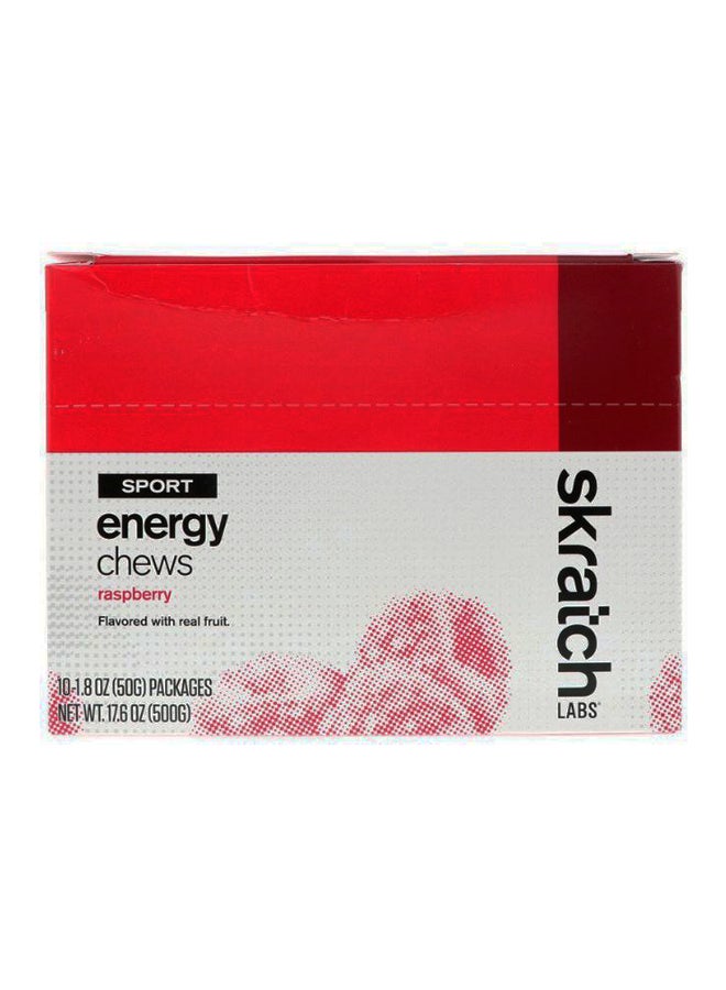 Pack Of 10 Sport Energy Raspberry Chews