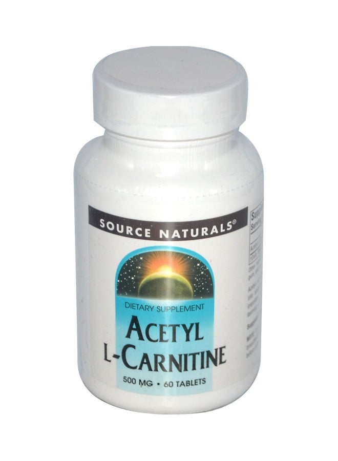 Acetyl L-Carnitine 500 Mg Dietary Supplement- 60 Tablets