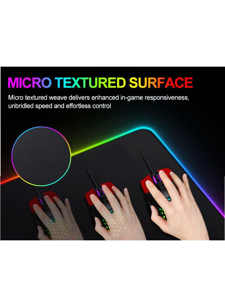 Luminescent Exclusive For Esports Games Gaming Mouse Pad Extended Large Mat Desk Pad Stitched Edges Mousepad Long Mouse Pad And Non-Slip Rubber Base Mice Pad 900X400X3mm